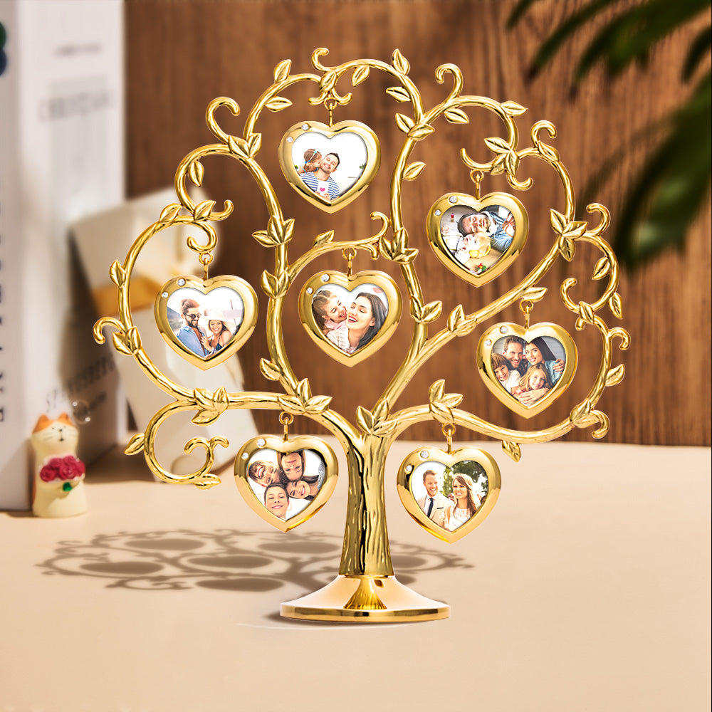 Custom Photo Family Tree With 7 Hanging Picture Frames Metal Table Top Decoration-Blongser