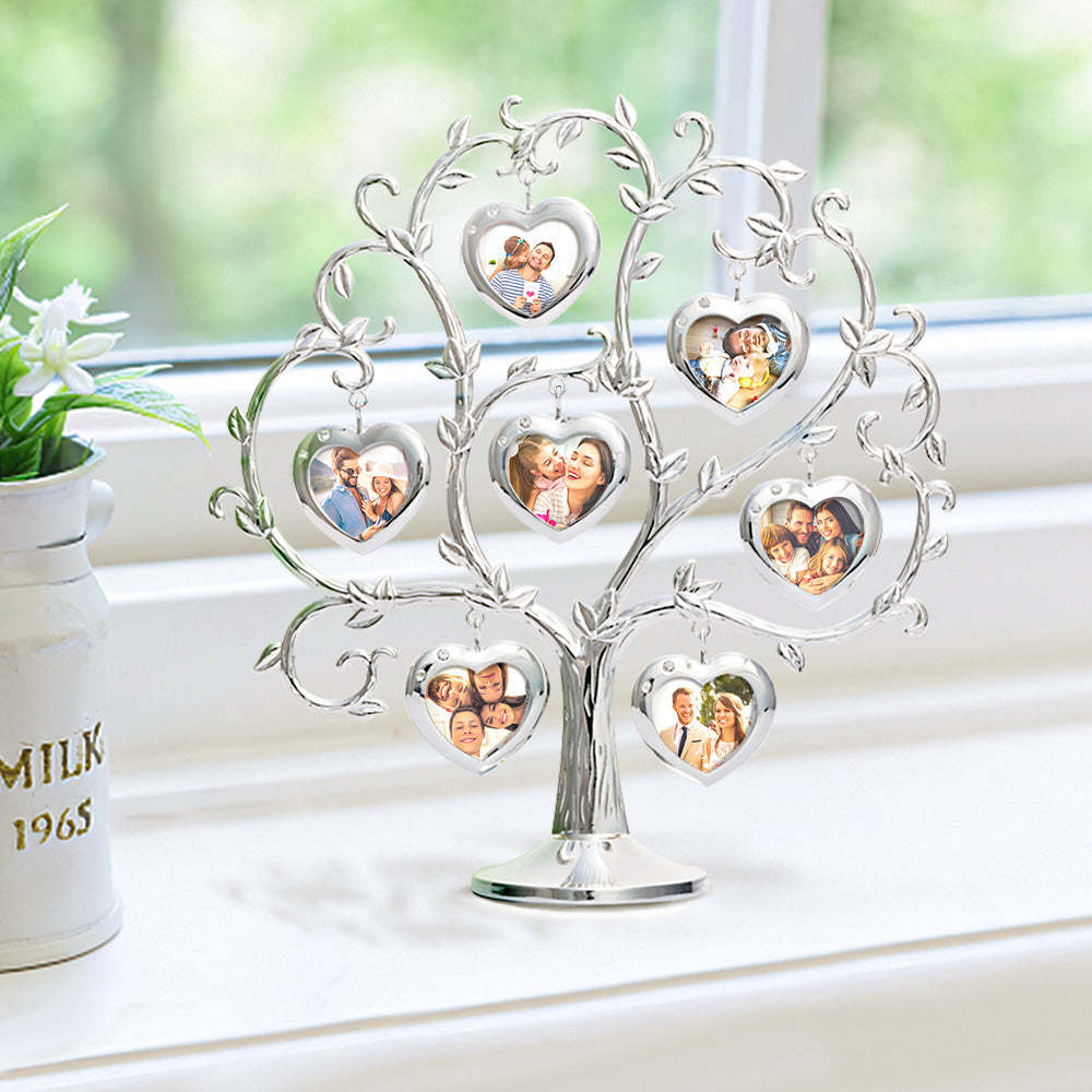 Custom Photo Family Tree With 7 Hanging Picture Frames Metal Table Top Decoration-Blongser