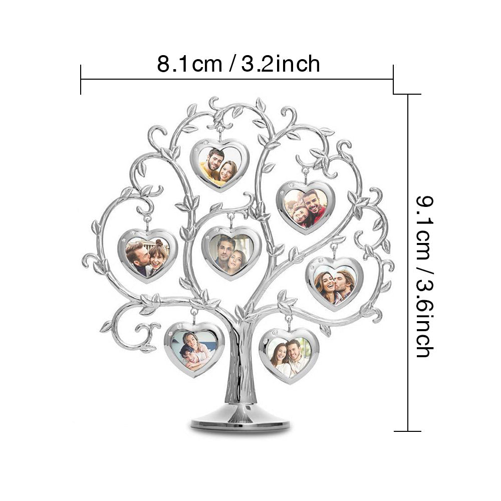 Custom Photo Family Tree With 7 Hanging Picture Frames Metal Table Top Decoration-Blongser