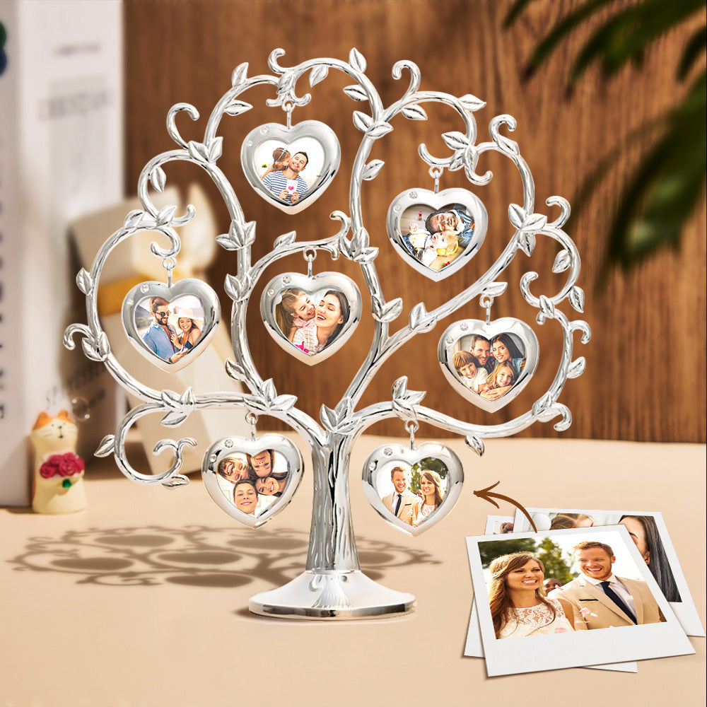 Custom Photo Family Tree With 7 Hanging Picture Frames Metal Table Top Decoration-Blongser
