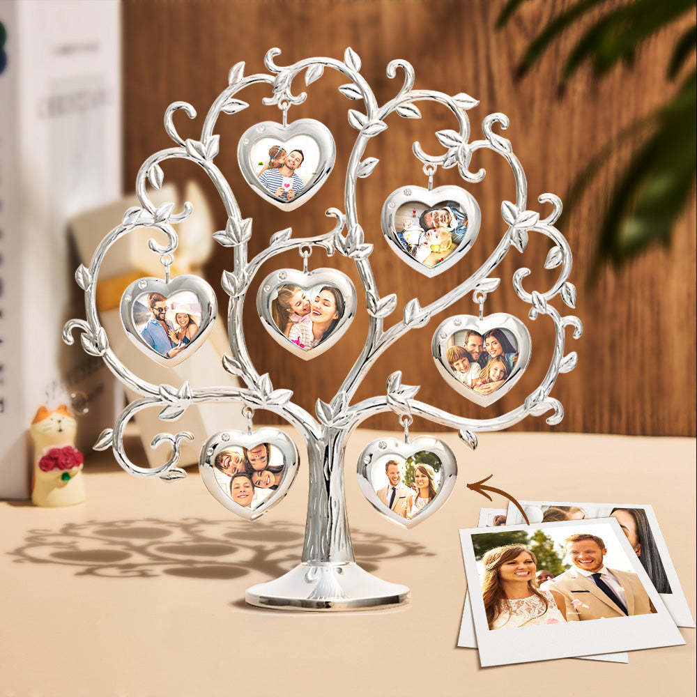 Custom Photo Family Tree With 7 Hanging Picture Frames Metal Table Top Decoration-Blongser
