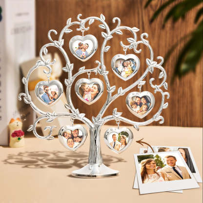 Custom Photo Family Tree With 7 Hanging Picture Frames Metal Table Top Decoration-Blongser