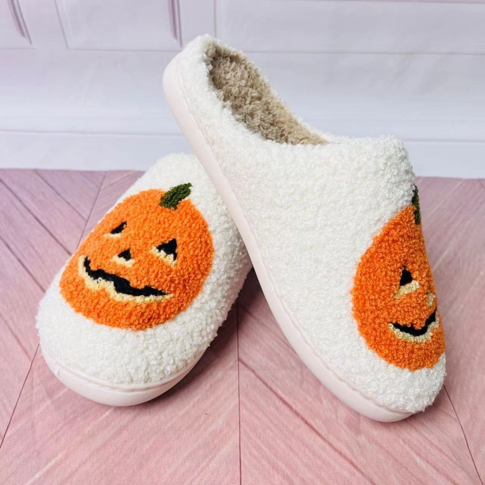 Halloween Slippers Halloween Pumpkin Shoes Home Cotton Slippers-Blongser