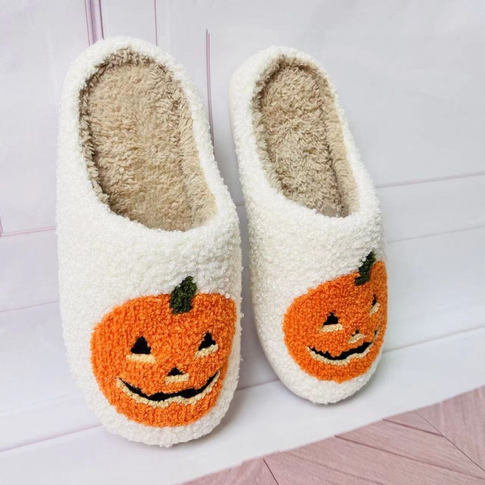 Halloween Slippers Halloween Pumpkin Shoes Home Cotton Slippers-Blongser