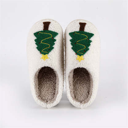 Christmas Slippers Christmas Tree Shoes Home Cotton Slippers-Blongser