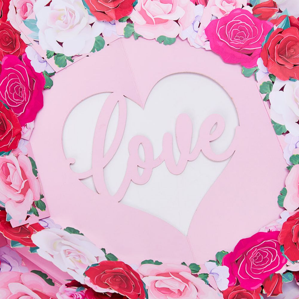 3D Creative Cupid Rose Wreath Pop Up Home Decor Garland-Blongser