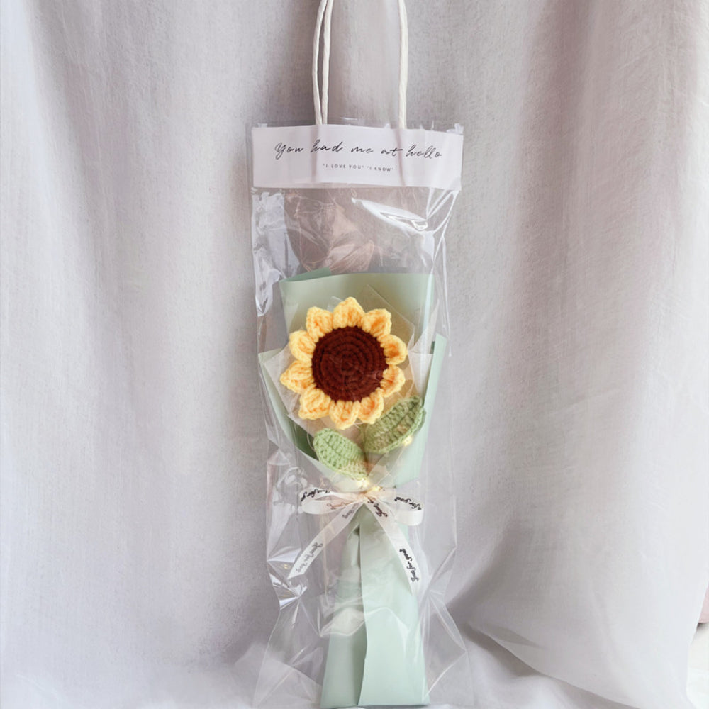 1pc Crochet Flower Handmade Knitted Flower with Light Strip Gift for Lovers Wedding Gift-Blongser
