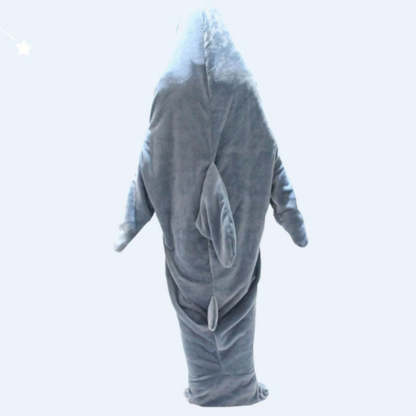 Shark Blanket Hoodie Wearable Shark Blanket Flannel Loungewear Shark Hoodie Sleeping Bag-Blongser