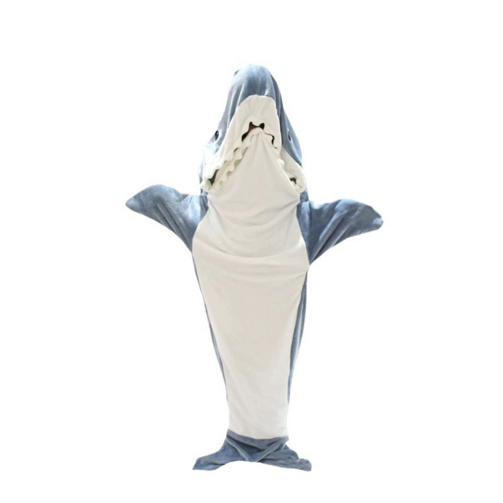 Shark Blanket Hoodie Wearable Shark Blanket Flannel Loungewear Shark Hoodie Sleeping Bag-Blongser