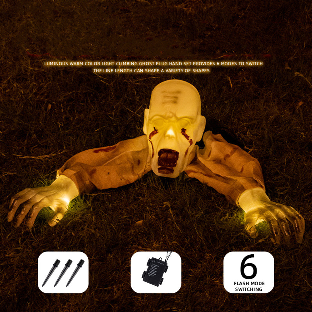 Halloween Decorations Outdoor Lighted Zombie Skeleton for Garden Haunted House Graveyard Halloween Party Decor-Blongser