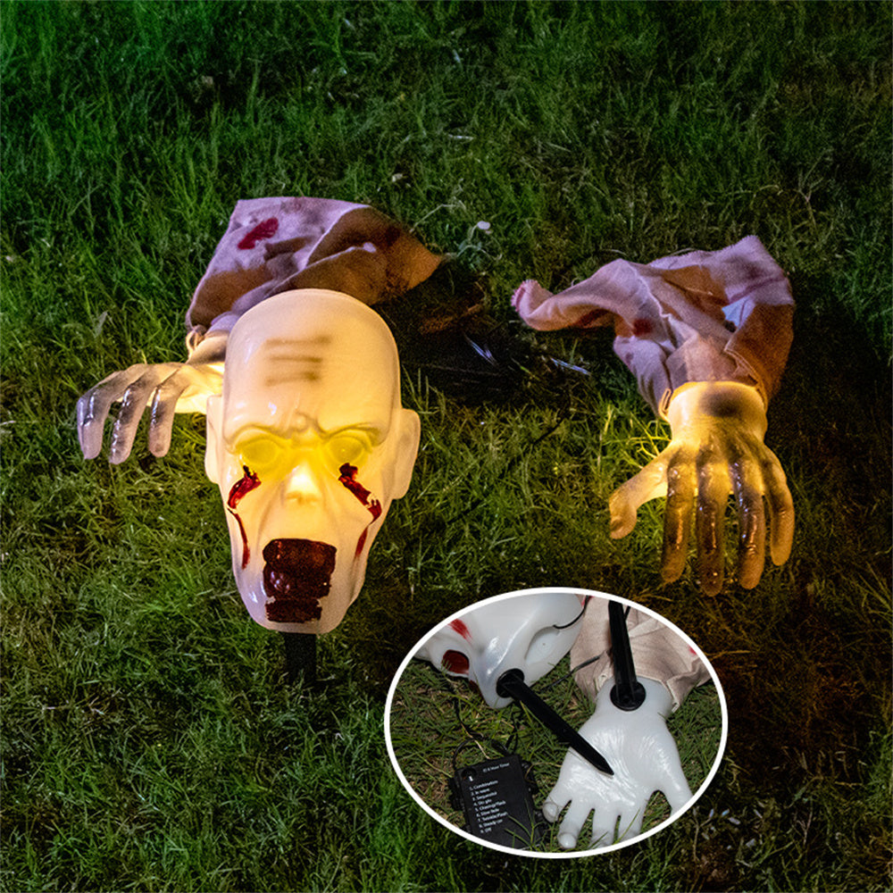 Halloween Decorations Outdoor Lighted Zombie Skeleton for Garden Haunted House Graveyard Halloween Party Decor-Blongser