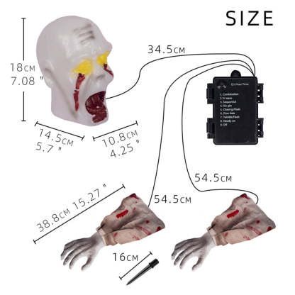 Halloween Decorations Outdoor Lighted Zombie Skeleton for Garden Haunted House Graveyard Halloween Party Decor-Blongser