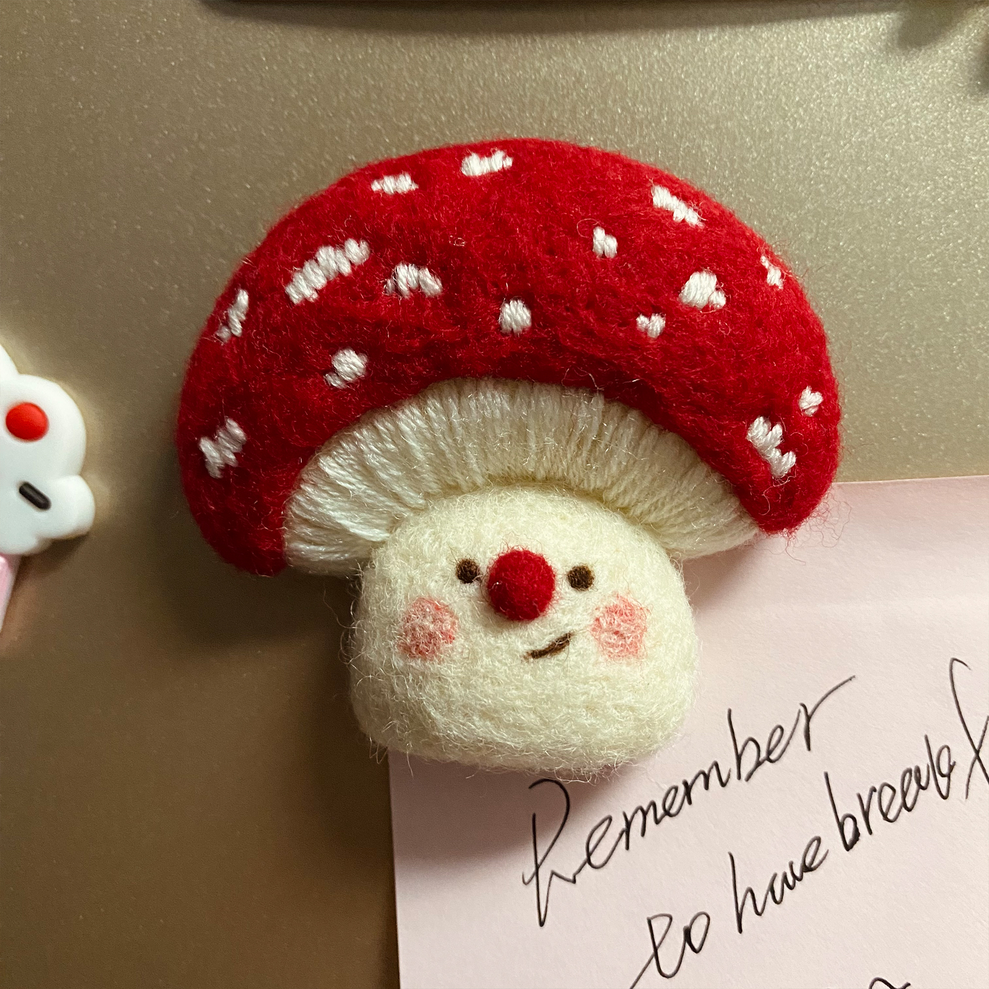 Whimsical Mushroom Fridge Magnets - Handcrafted Felt Decor-Blongser