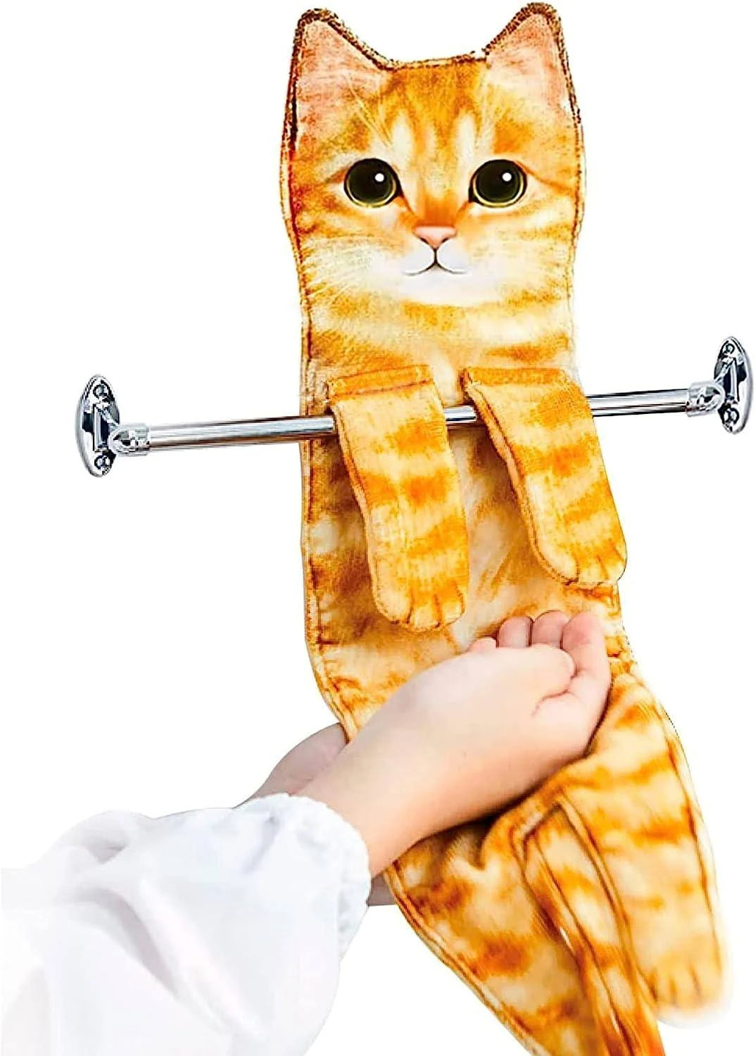 Cute Cat Decor Hanging Face Towels Soft Funny Face Towels Gift for Women Cat Lovers-Blongser