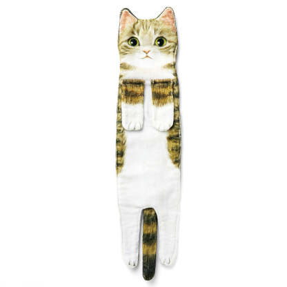 Cute Cat Decor Hanging Face Towels Soft Funny Face Towels Gift for Women Cat Lovers-Blongser