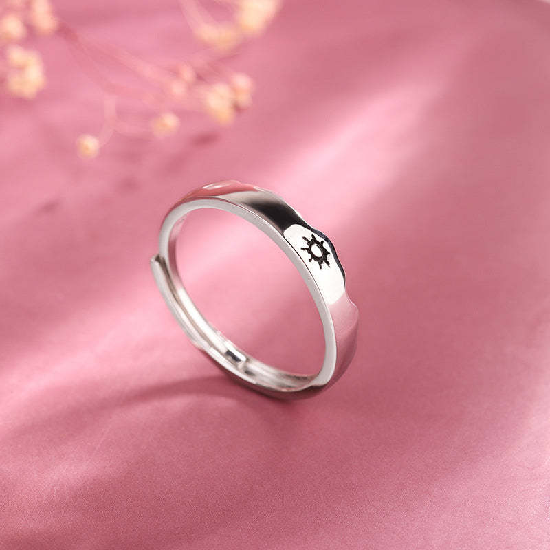 Sun and Moon Couple Rings Matching Promise Ring Adjustable Ring Gift for Lovers-Blongser