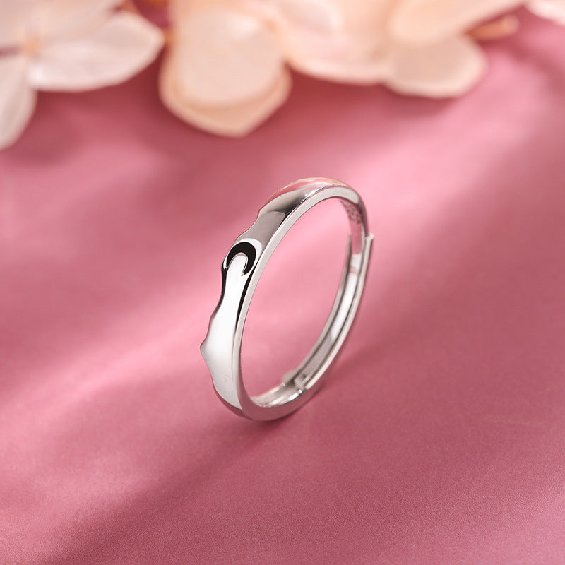 Sun and Moon Couple Rings Matching Promise Ring Adjustable Ring Gift for Lovers-Blongser