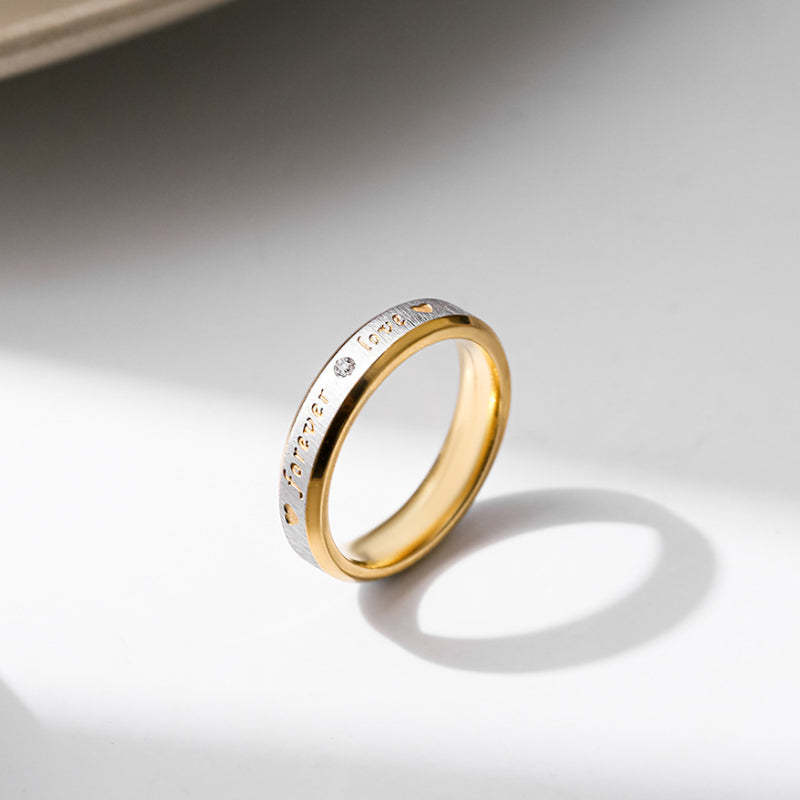 Matching Promise Rings Couple Stainless Steel Ring Jewelry Gift for Lovers-Blongser