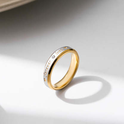 Matching Promise Rings Couple Stainless Steel Ring Jewelry Gift for Lovers-Blongser