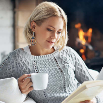 Cat Dog Book Earrings Funny Acrylic Bookshelf Earring Jewelry for Book Lover Gifts-Blongser