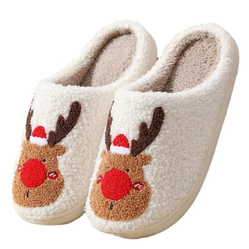 Christmas Slippers Cute Reindeer Comfortable Slippers-Blongser