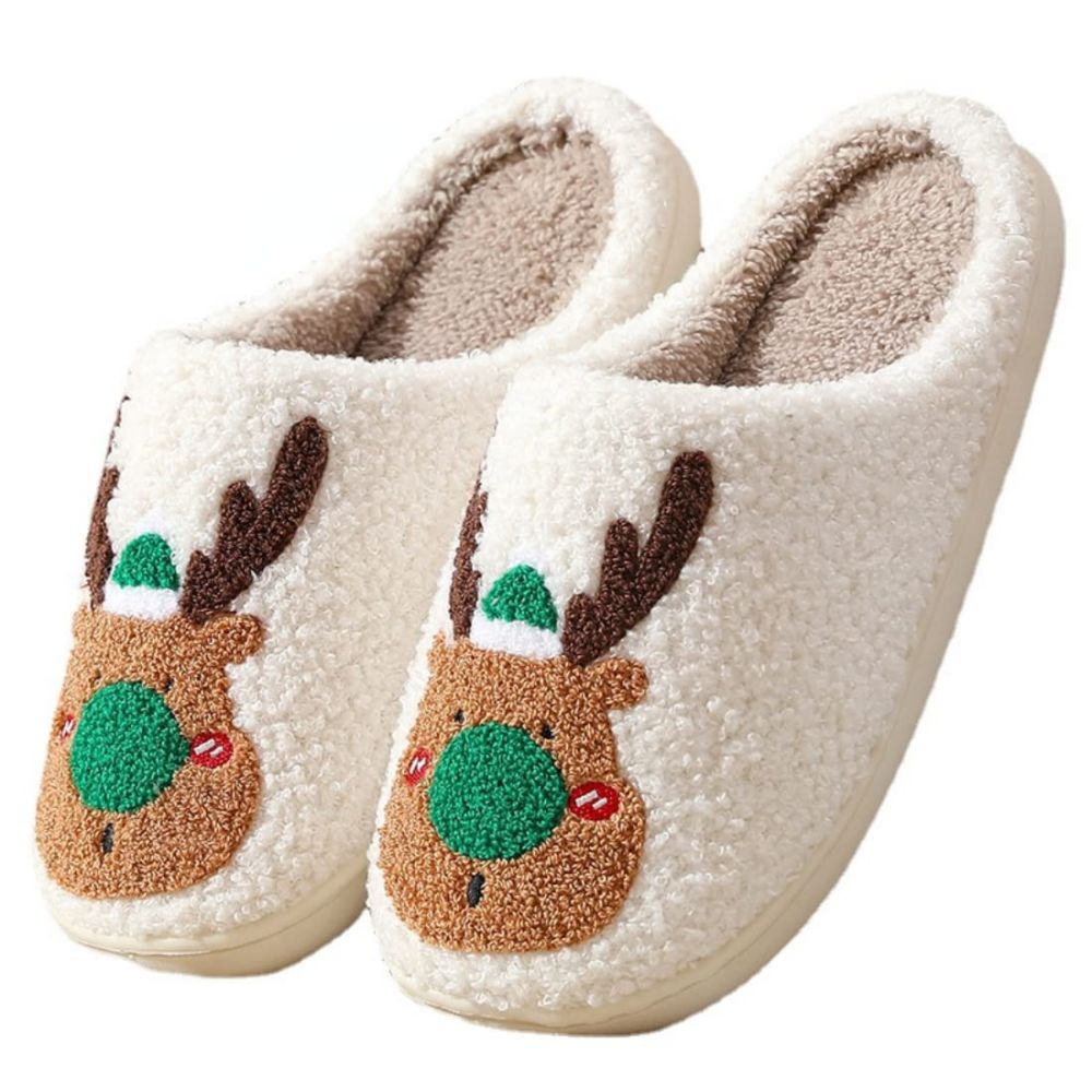 Christmas Slippers Cute Reindeer Comfortable Slippers
