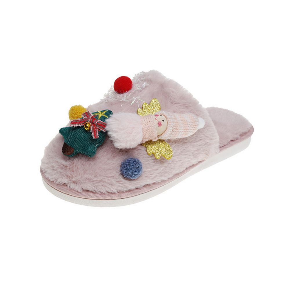 Christmas Slippers Christmas Tree Angel Comfortable Slippers-Blongser