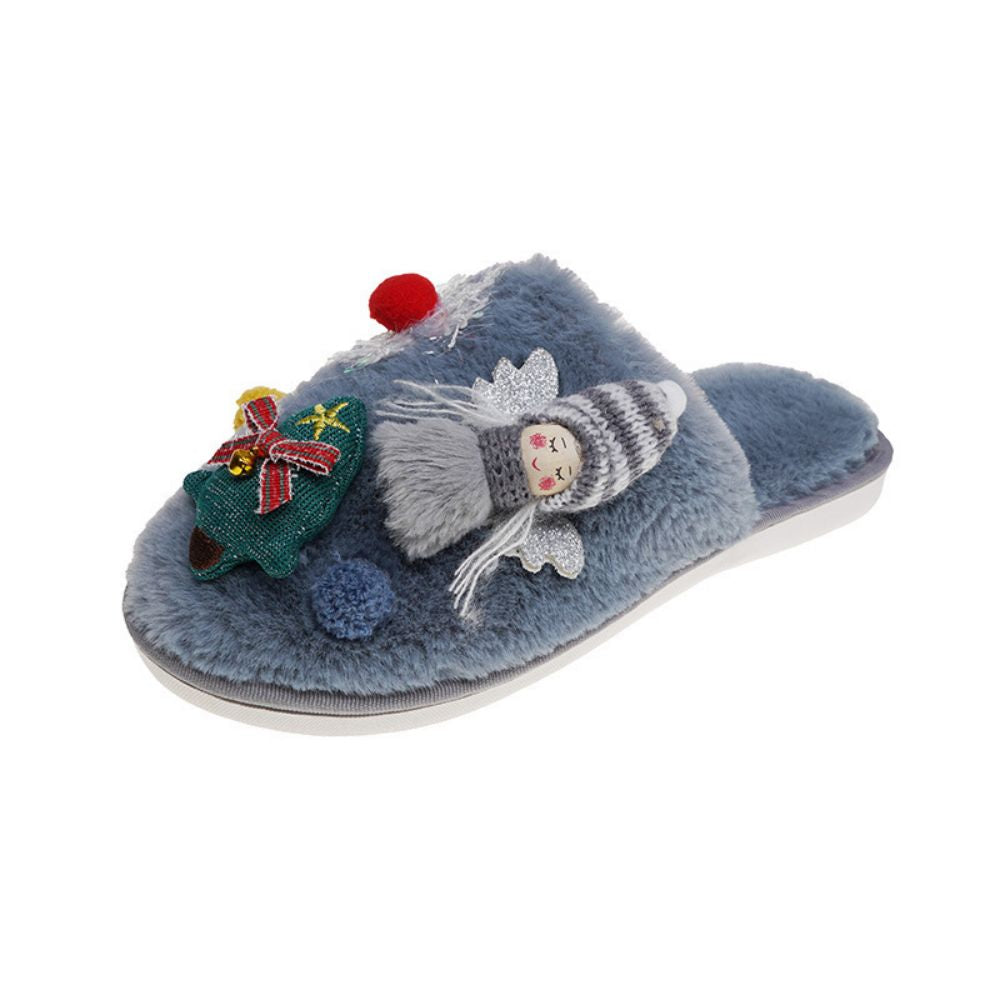 Christmas Slippers Christmas Tree Angel Comfortable Slippers-Blongser