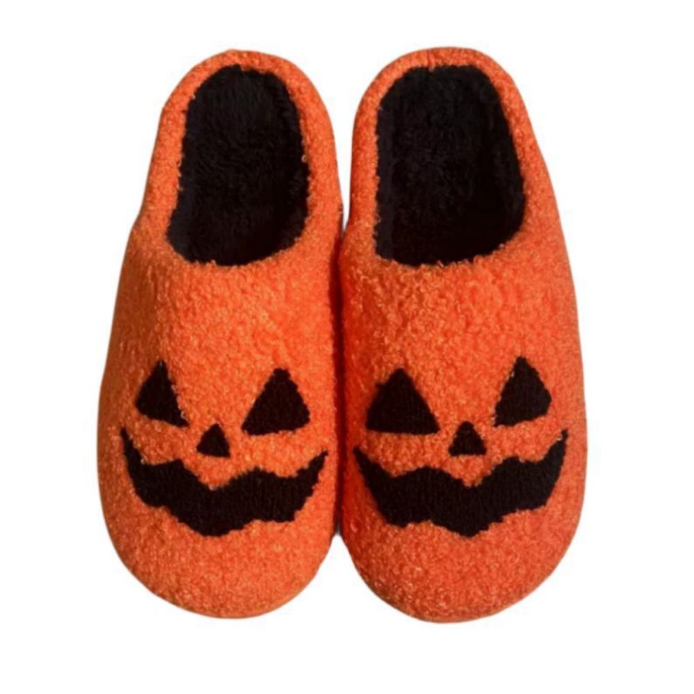 Halloween Slippers Halloween Pumpkin Shoes Comfortable Cotton Slippers-Blongser