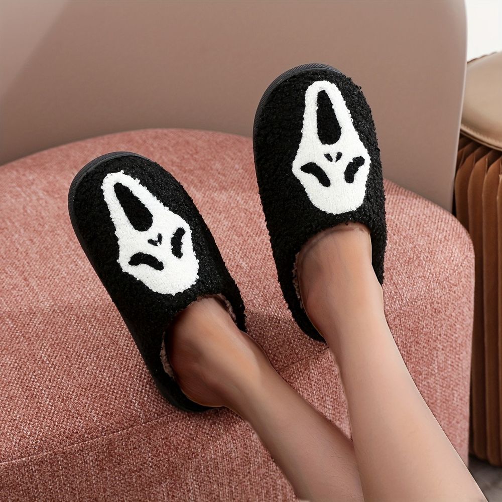 Halloween Slippers Halloween Ghost Shoes Comfortable Soft Home Cotton Slippers-Blongser