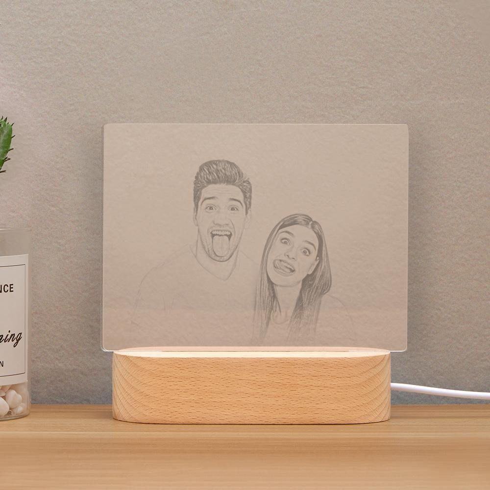 Personalized 2D Engraved Photo Night Light-Blongser