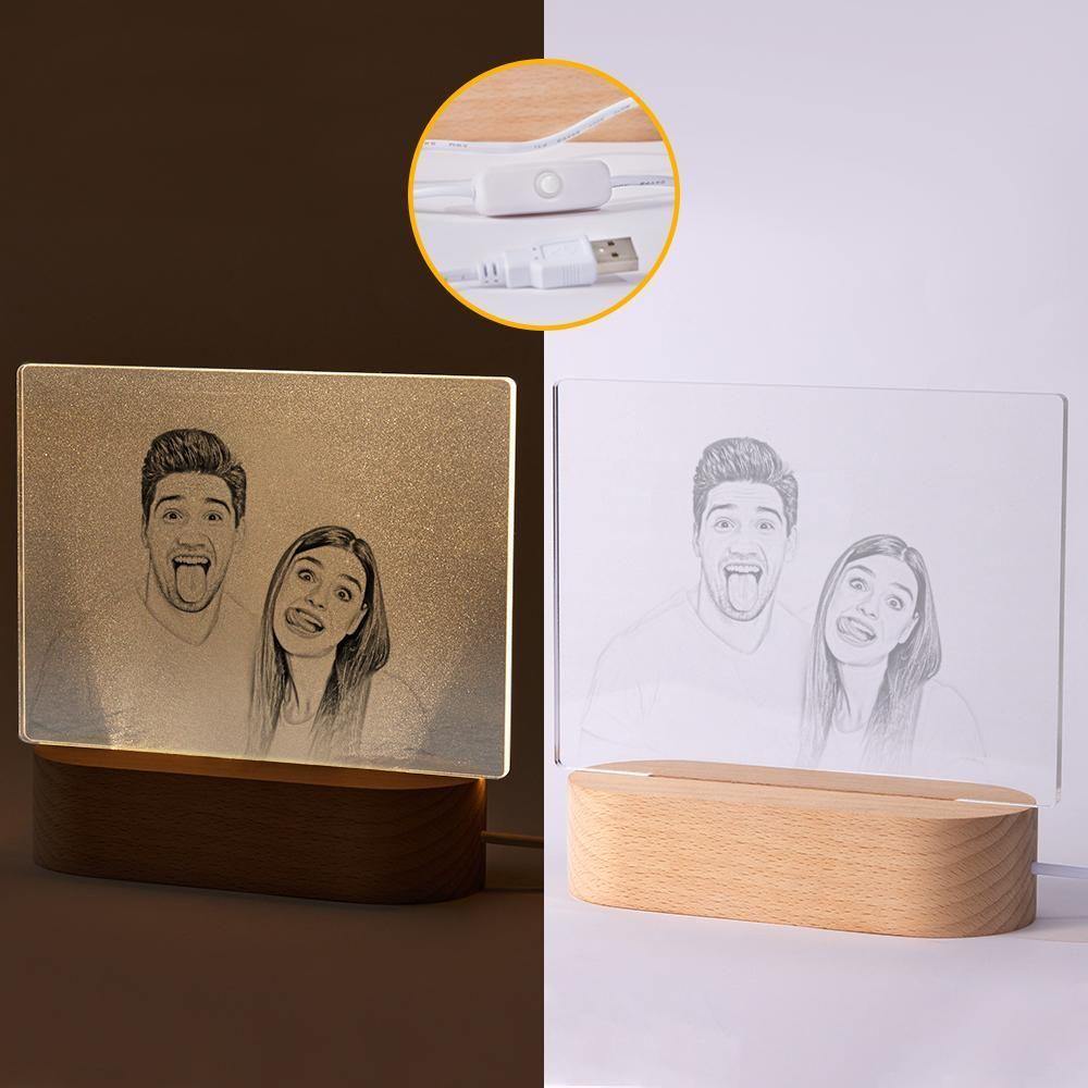 Personalized 2D Engraved Photo Night Light-Blongser