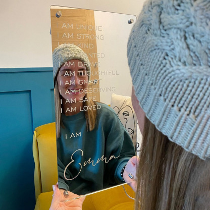 Affirmations Mirror - I Am Mirror Light Colorful Bedroom Lamp-Blongser