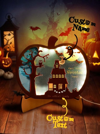 Personalized Halloween Light with Family Name Halloween Decorations Night Light Gifts for Family-Blongser