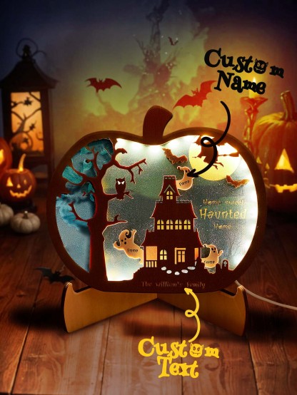 Personalized Halloween Light with Family Name Halloween Decorations Night Light Gifts for Family-Blongser