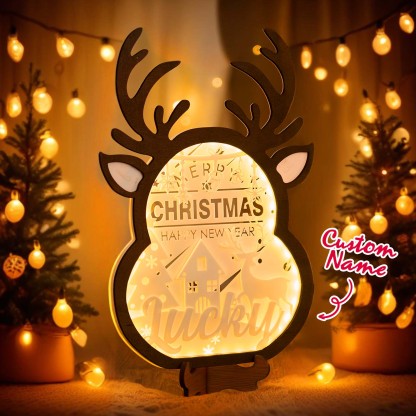 Personalized Christmas Elk Light with Name Night Light Home Decoration for Christmas Gift-Blongser