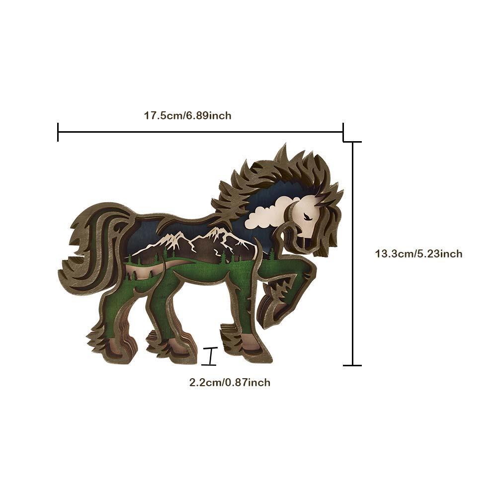 Custom Animal Wooden Statue Home Ornament Multi layer Woodland Bear Silhouette Decor for Shelf Table Wood Statue-Blongser