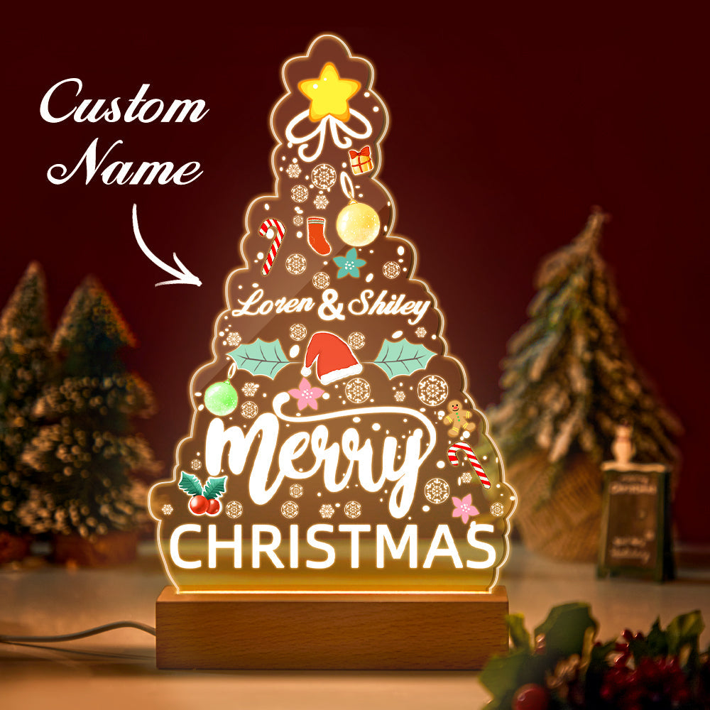 Personalized Name Night Light Christmas Bedside Lamp-Blongser