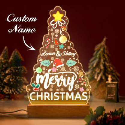 Personalized Name Night Light Christmas Bedside Lamp-Blongser