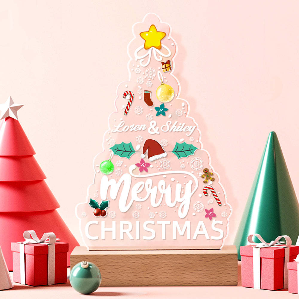 Personalized Name Night Light Christmas Bedside Lamp-Blongser