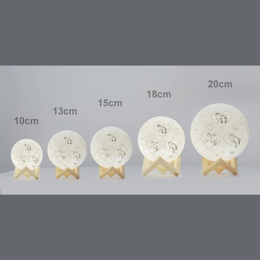 Photo Moon Lamp Custom 3d Light Heart Engraved Moon Lamp - Touch Two Colors 10cm-20cm Available Couple Gift-Blongser