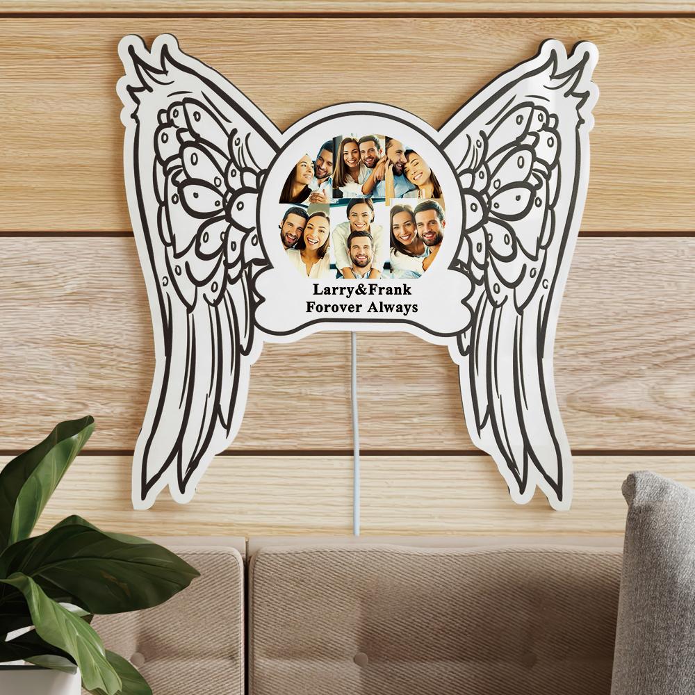 Custom Photo Engraved Night Light Angel Wings Home Gifts-Blongser