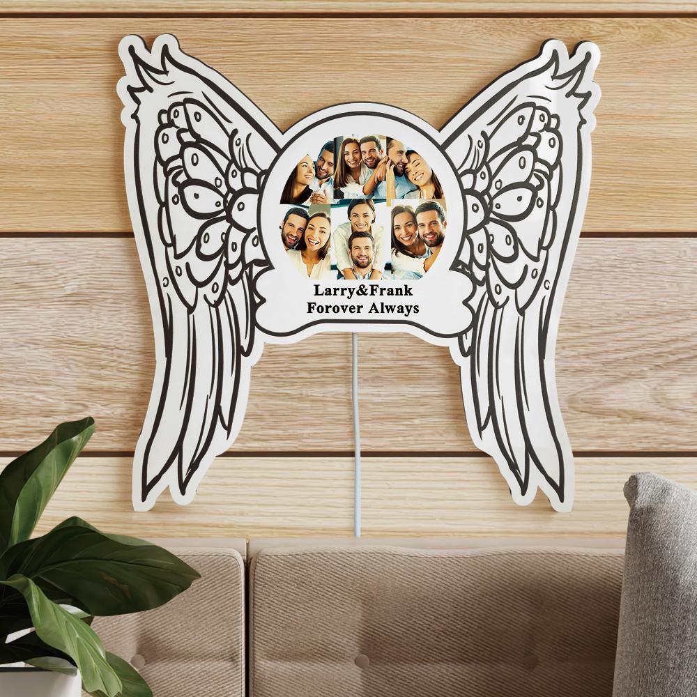 Custom Photo Engraved Night Light Angel Wings Home Gifts-Blongser