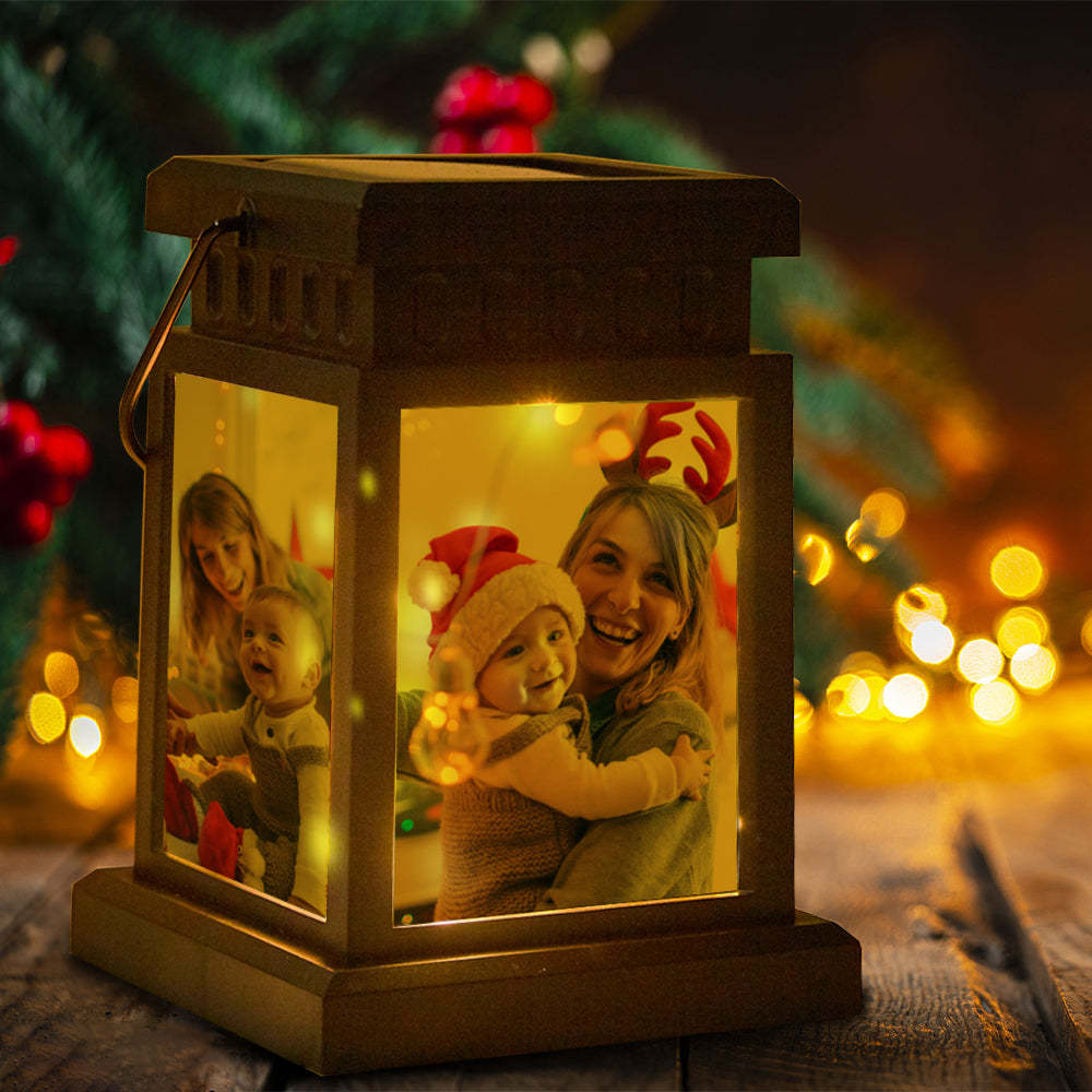 Anniversary Gifts for Couple, Personalized Photo Lantern Nightlight Lamp Memorial Lamp Solar Garden Light-Blongser