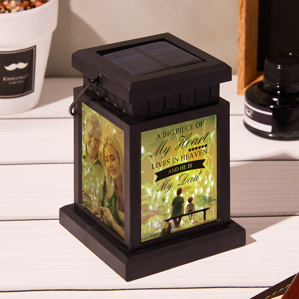 Anniversary Gifts for Couple, Personalized Photo Lantern Nightlight Lamp Memorial Lamp Solar Garden Light-Blongser