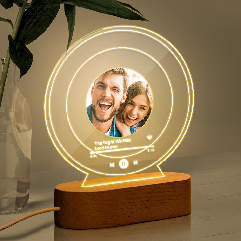 Personalized Gifts With Pictures Custom Night Light Home Decor Custom Song Plaque As Romantic Gift For Couple-Blongser