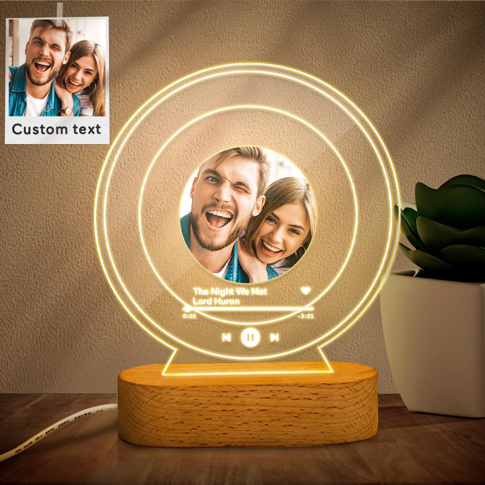 Personalized Gifts With Pictures Custom Night Light Home Decor Custom Song Plaque As Romantic Gift For Couple-Blongser