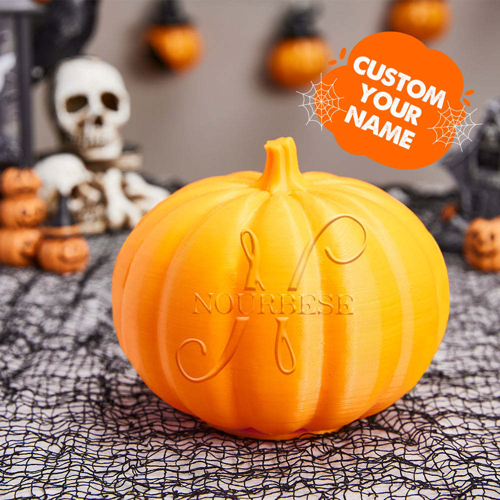 Personalized Halloween Pumpkin Light Custom Name Light Custom Light Up Jack-o-lantern Halloween Gift - N-Blongser