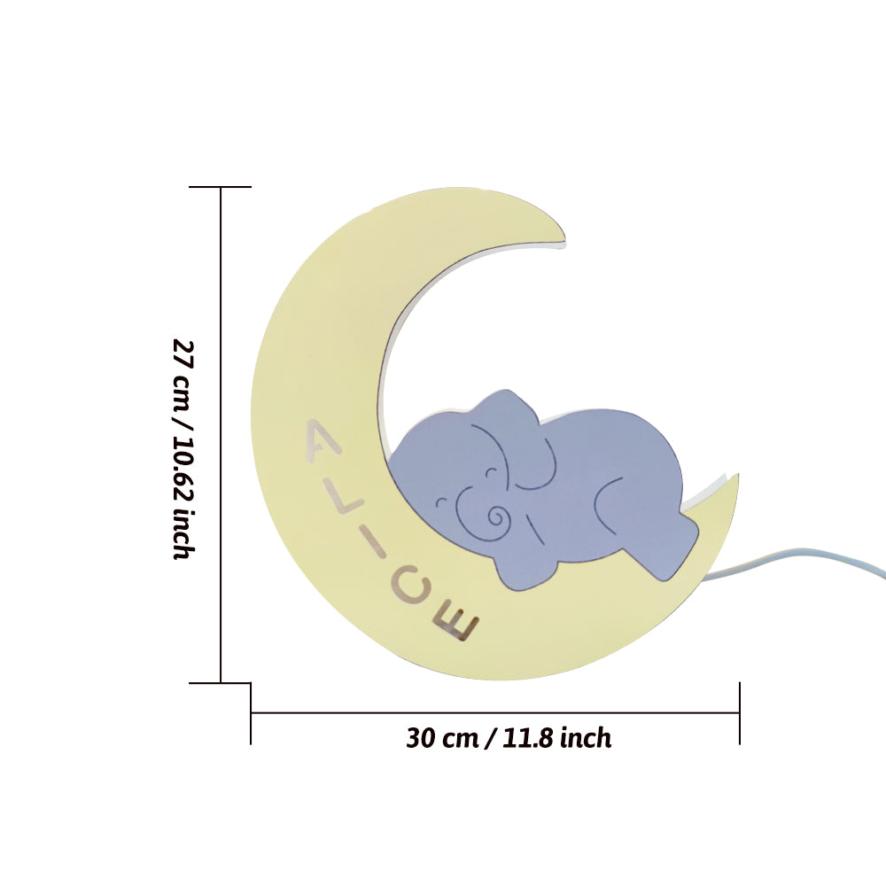 Personalized Name Baby Elephant Wall Light for Kids Room Birthday Gift for Kids-Blongser