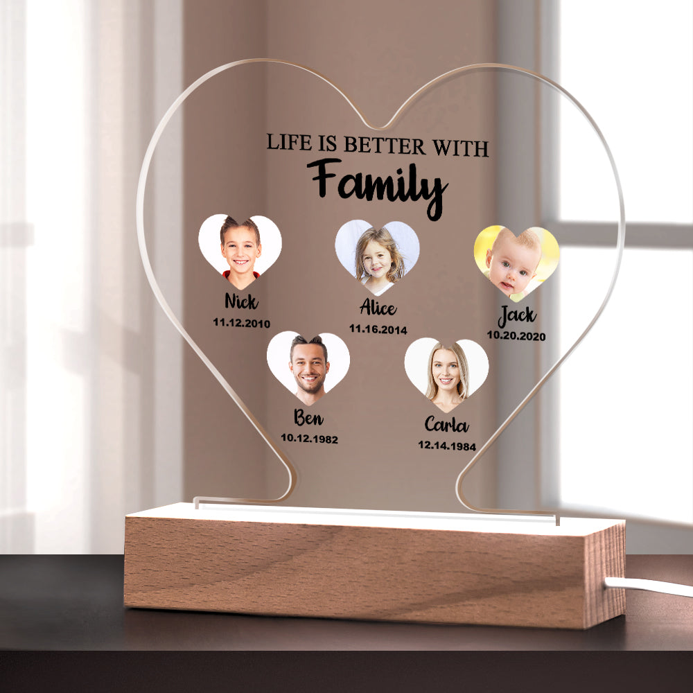 Custom Photo Heart Nightlight-Blongser
